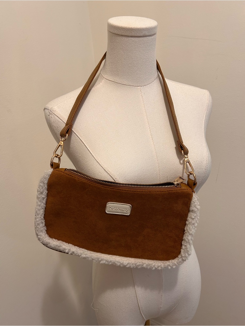 NWT!  BearPaw brown suede shoulder bag